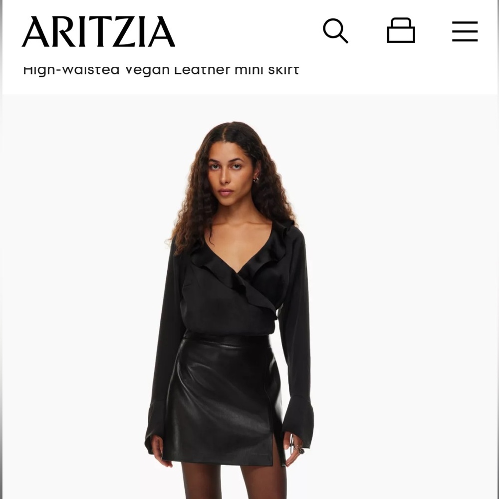 Wilfred High Waisted Vegan Leather Patio Mini Skirt